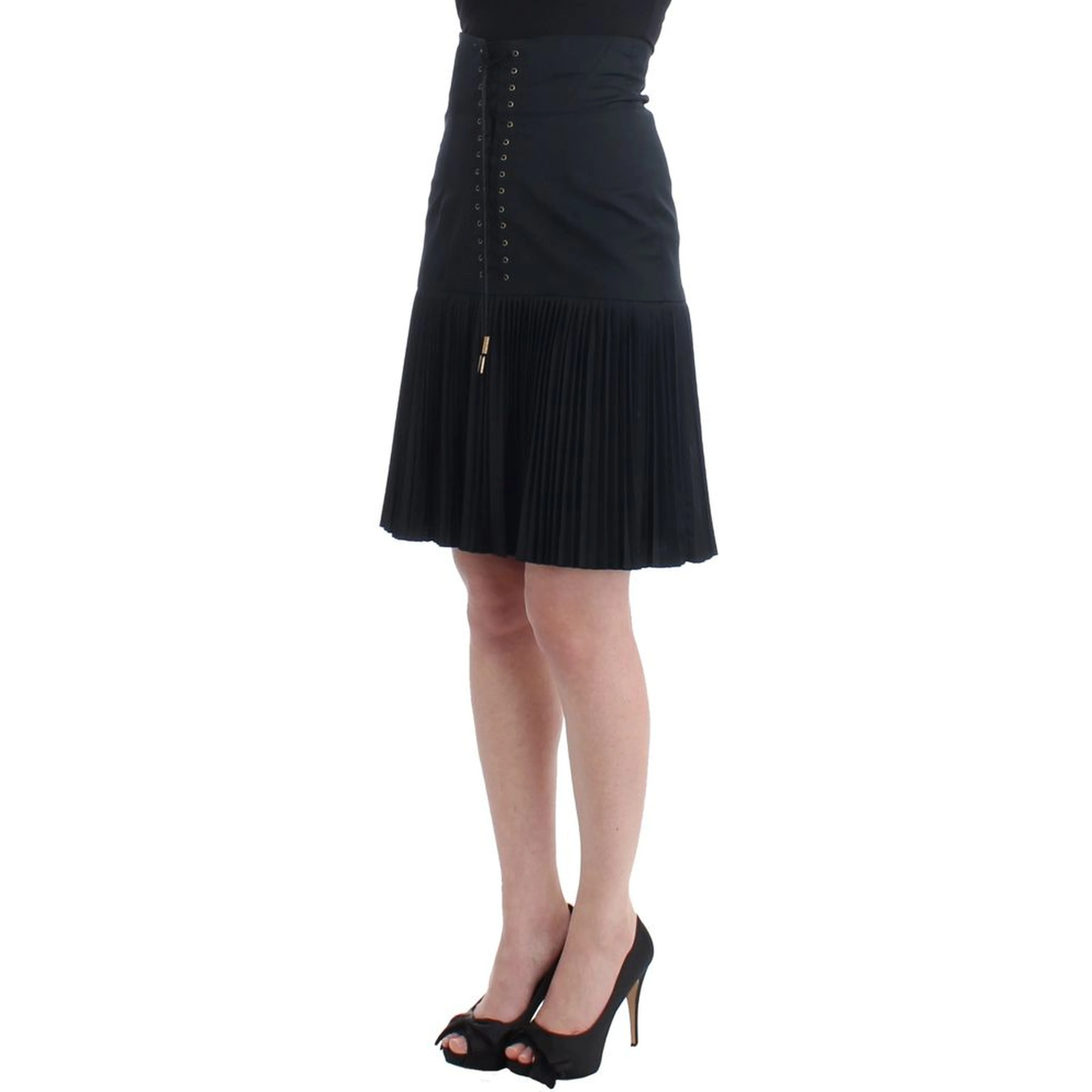 Black Wool Mini Skirt