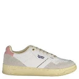 White Polyurethane Women Sneaker