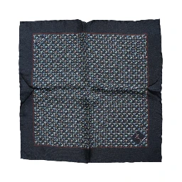 Blue Cocktail Silk Square Foulard Scarf