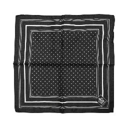 Black White Polka Dot Men Foulard Scarf