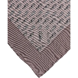 Brown Sea Horse Silk Square Foulard Scarf