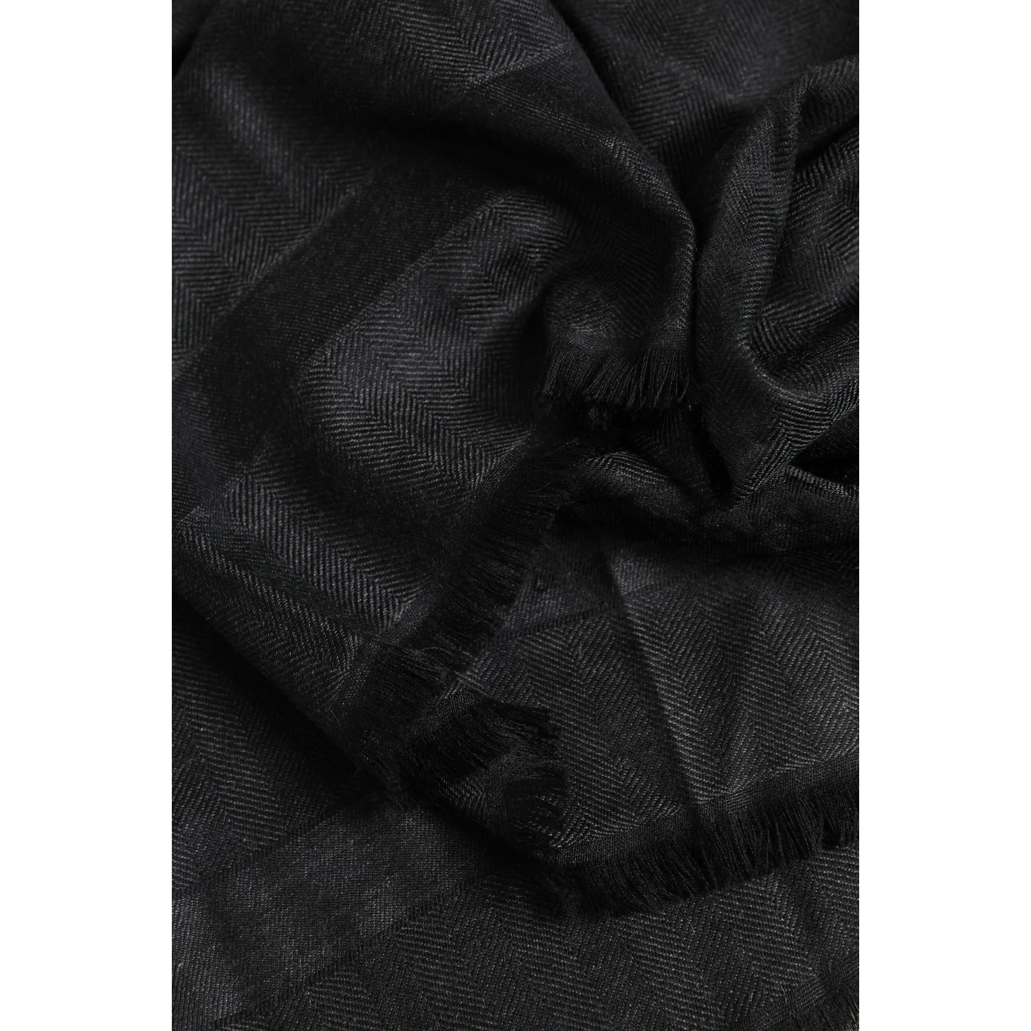 Dark Gray Cashmere Fringes Neck Warmer Scarf