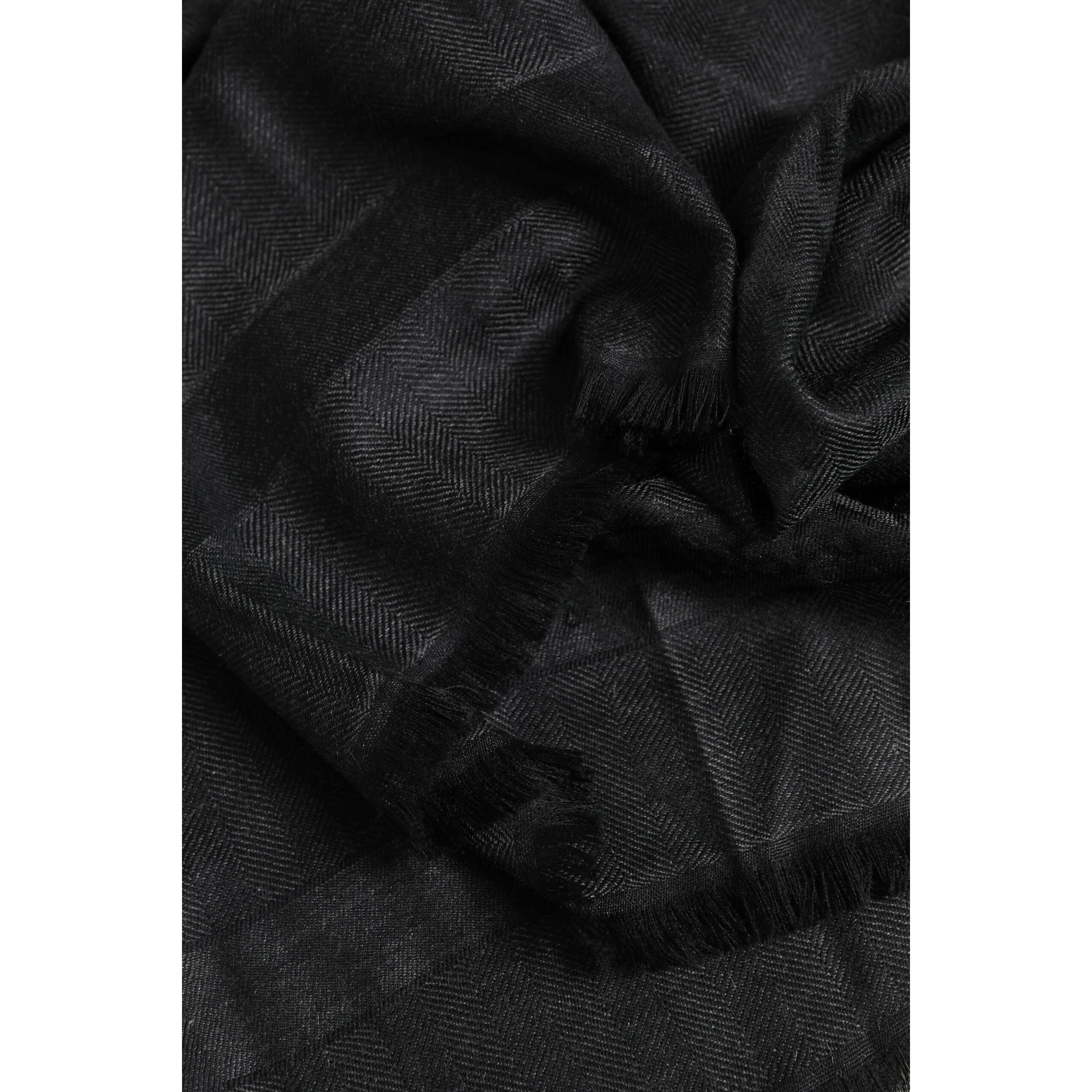 Dark Gray Cashmere Fringes Neck Warmer Scarf