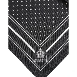 Black White Polka Dot Men Foulard Scarf