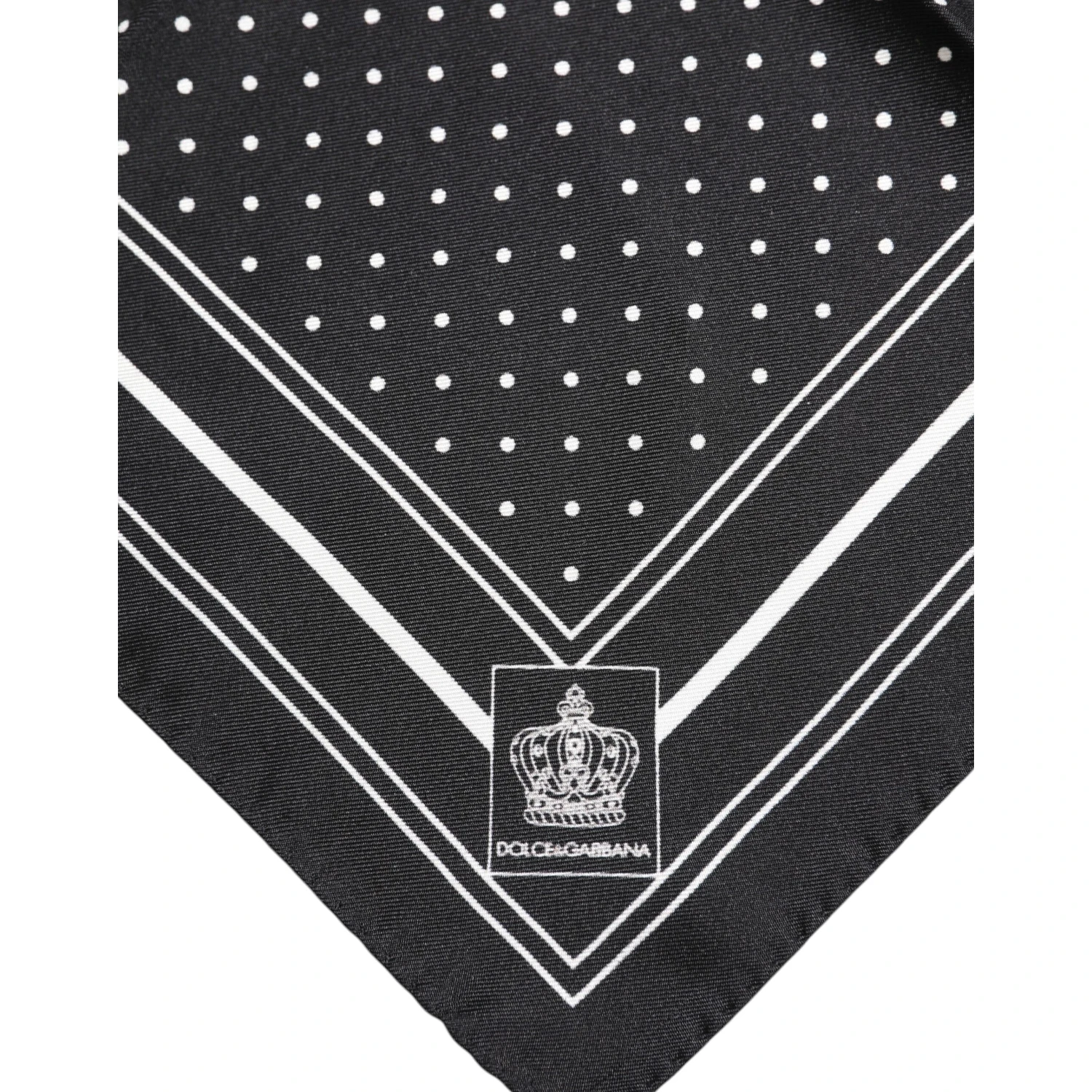 Black White Polka Dot Men Foulard Scarf