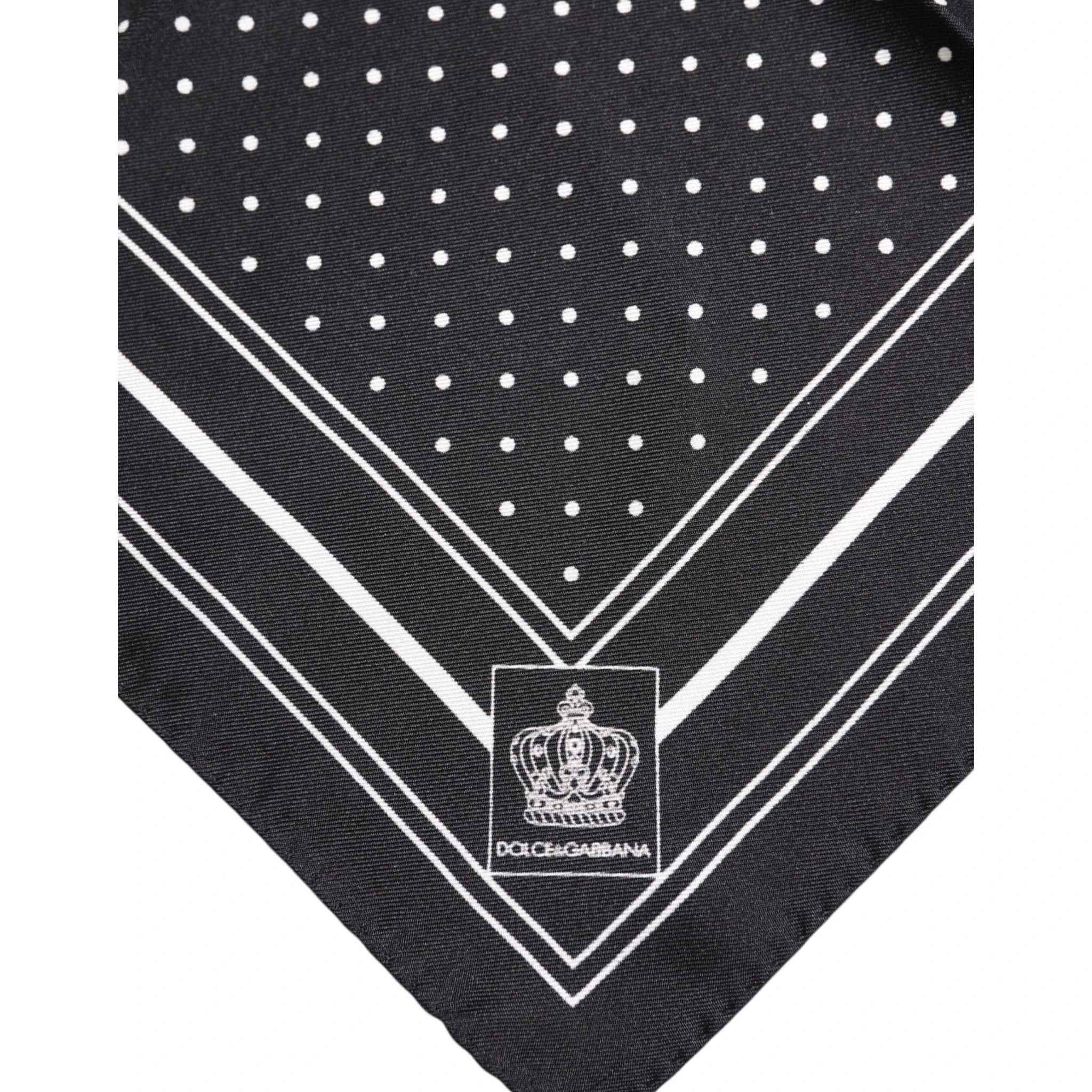 Black White Polka Dot Men Foulard Scarf