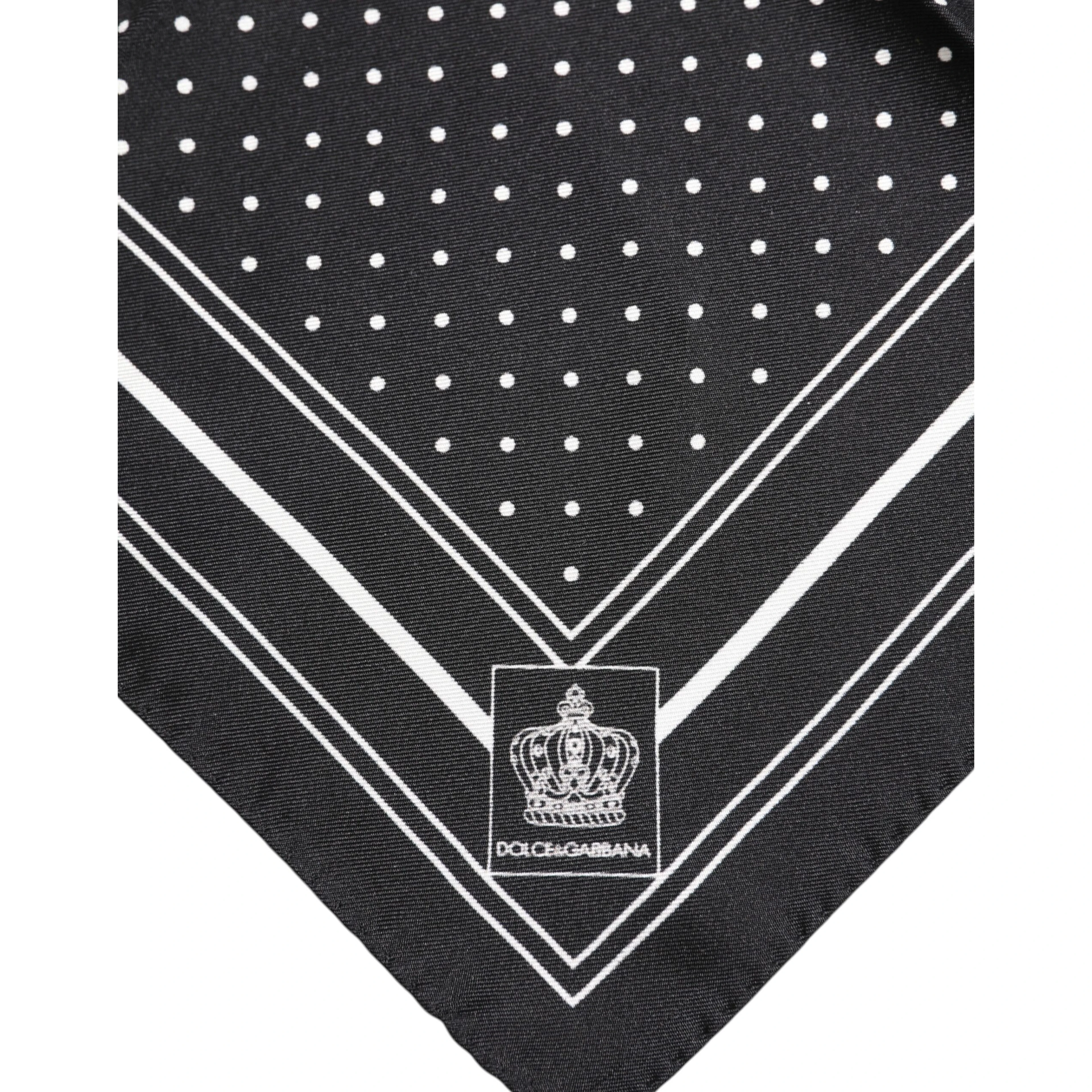 Black White Polka Dot Men Foulard Scarf