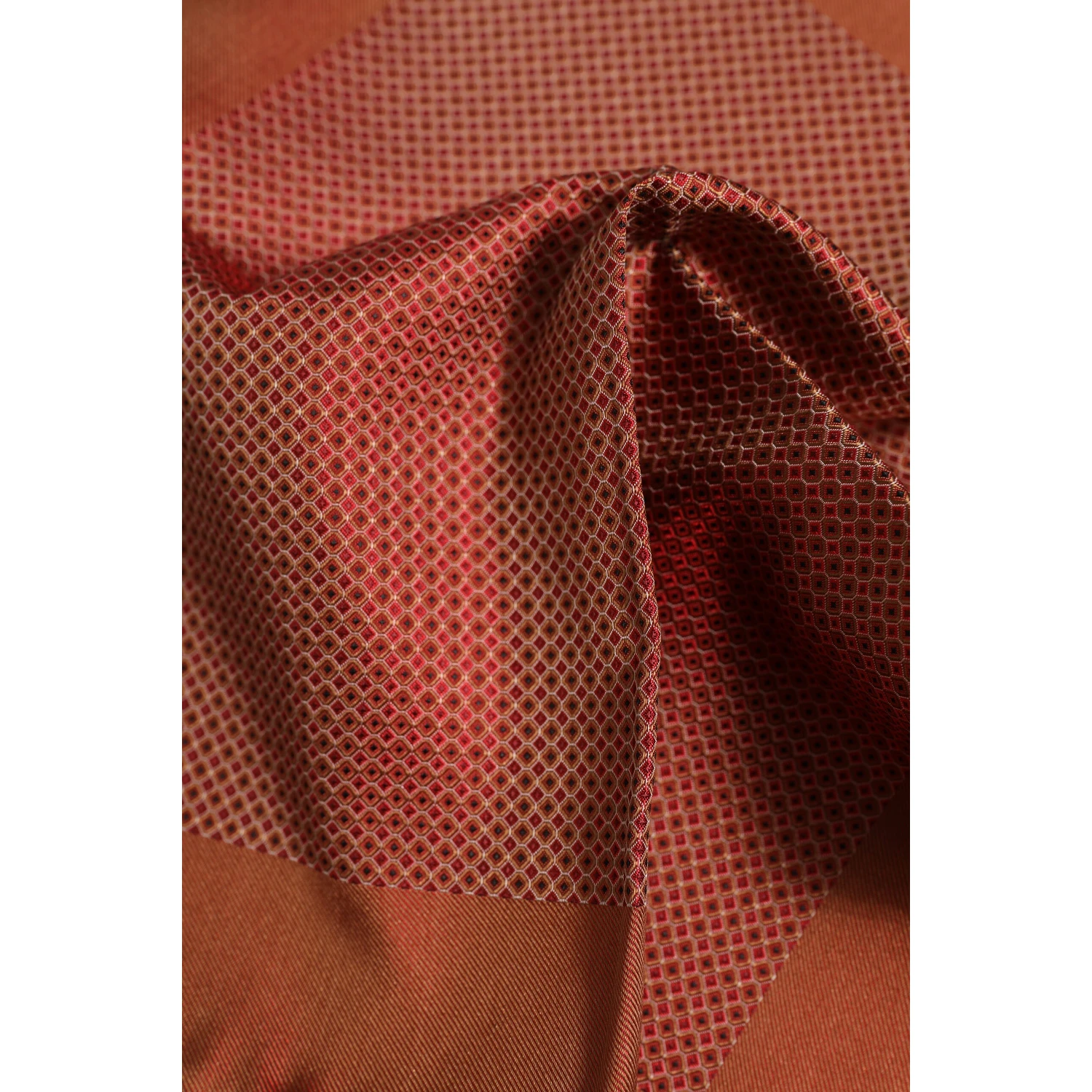 Orange Silk Square Men Foulard Scarf