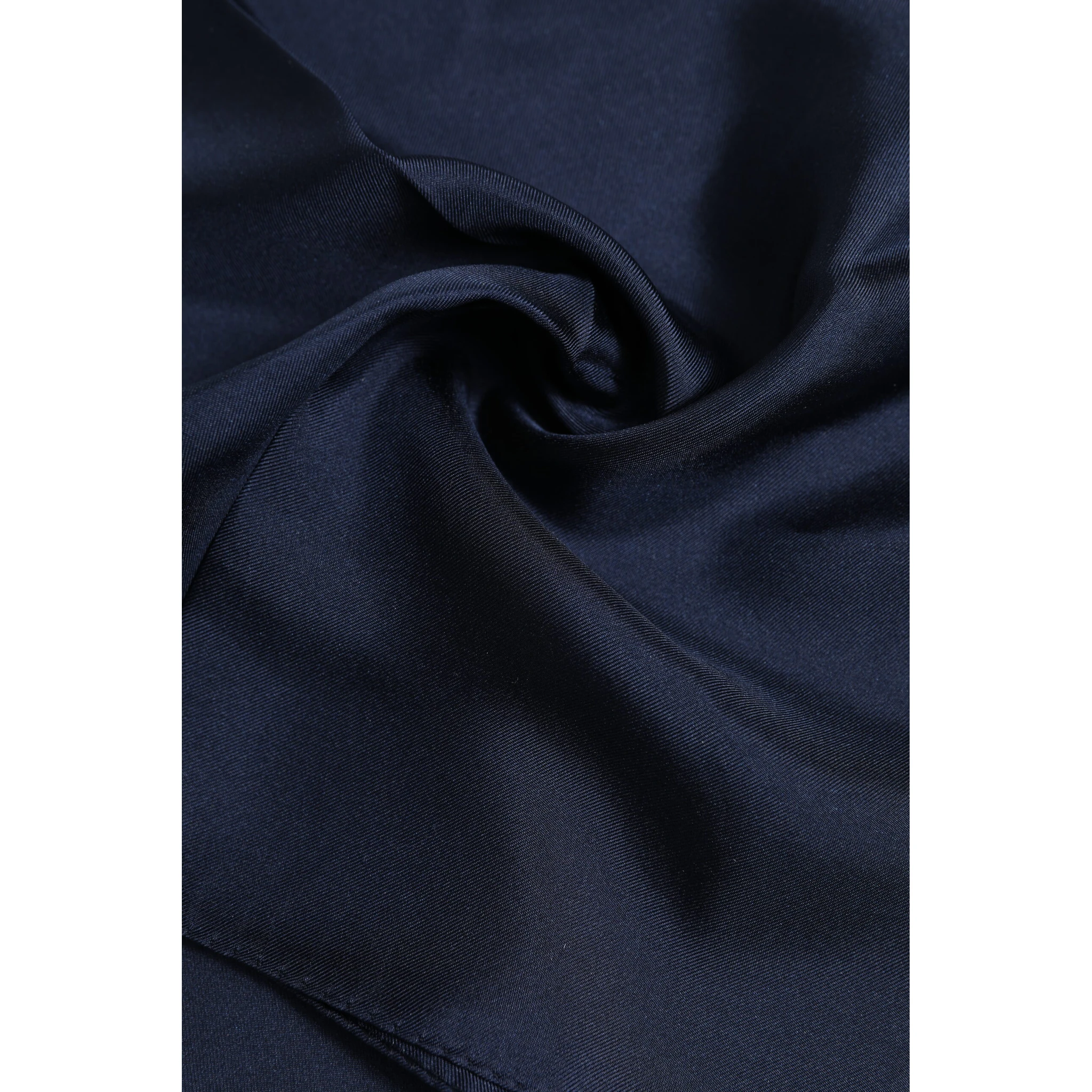 Dark Blue Silk Square Men Foulard Scarf