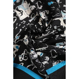 Black Jazz Club Silk Square Men Foulard Scarf