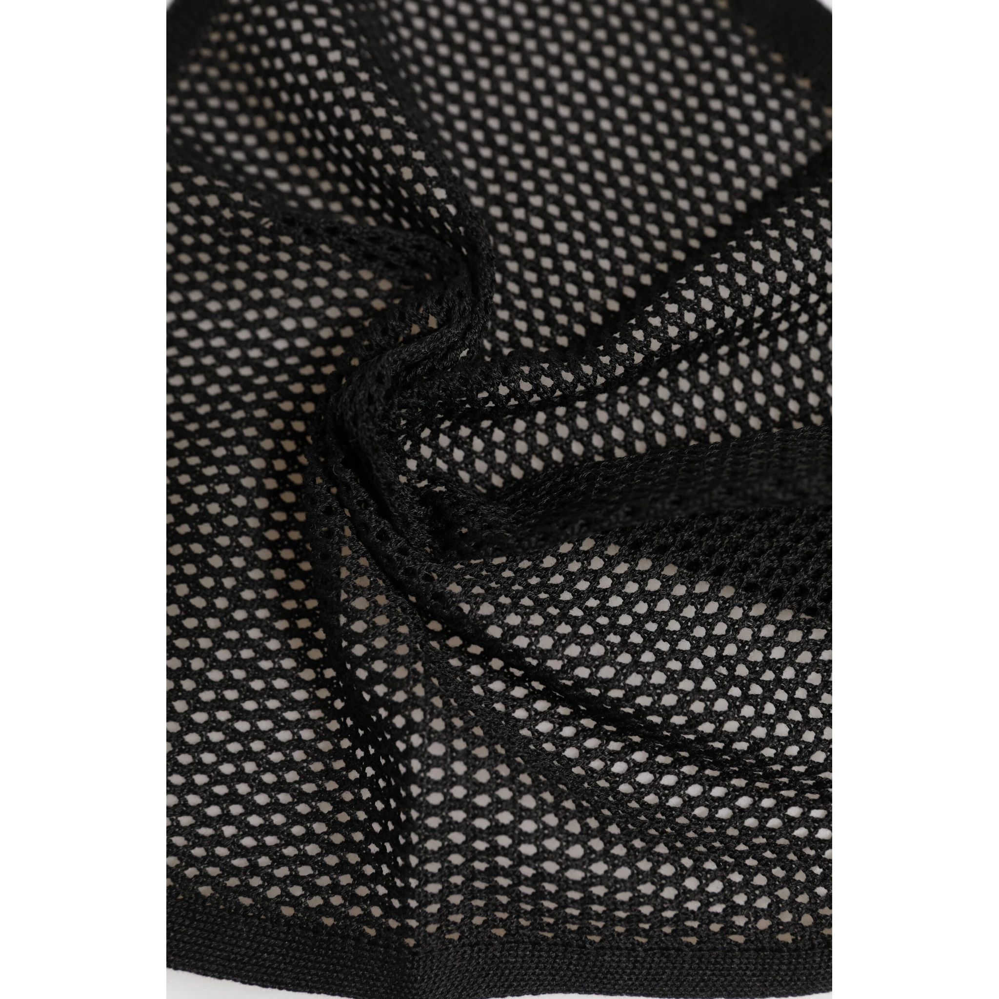 Black Patterned Cotton Square Foulard Scarf