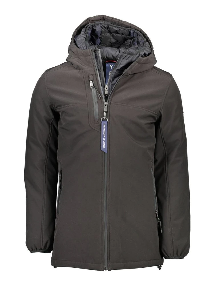 Black Polyester Jackets & Coat