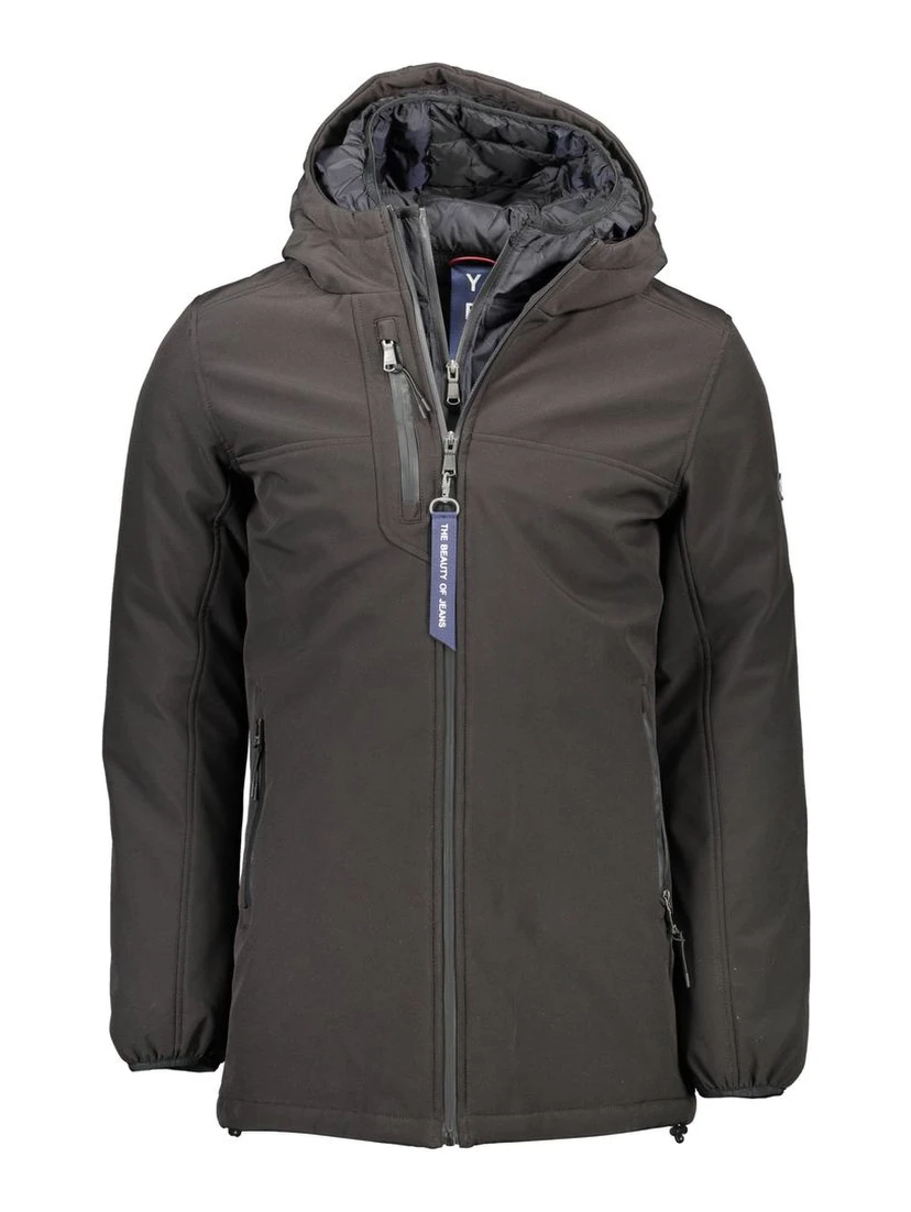 Black Polyester Jackets & Coat