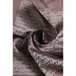 Brown Sea Horse Silk Square Foulard Scarf