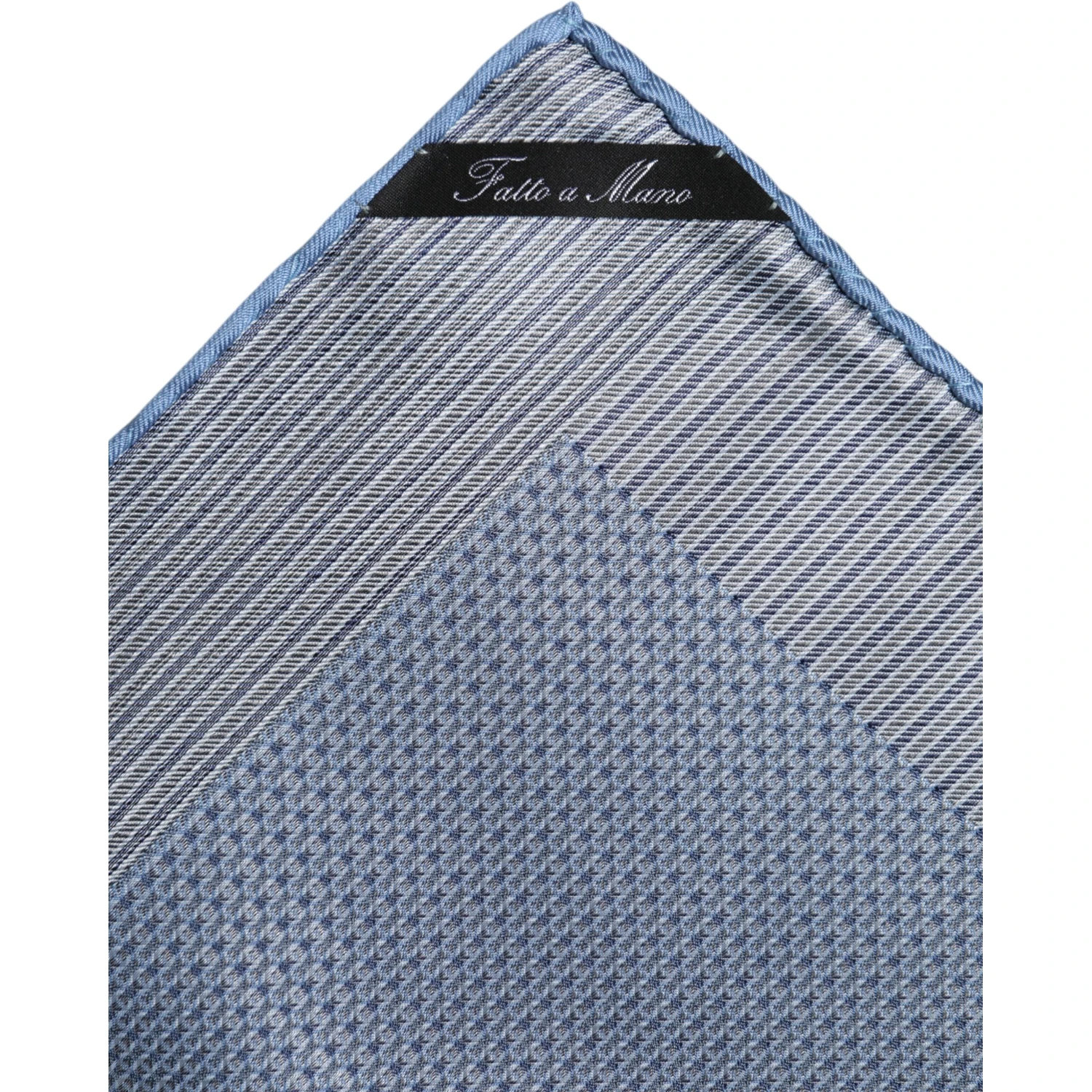 Light Blue Silk Square Men Foulard Scarf
