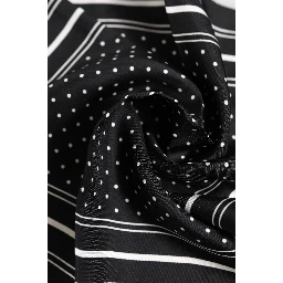 Black White Polka Dot Men Foulard Scarf