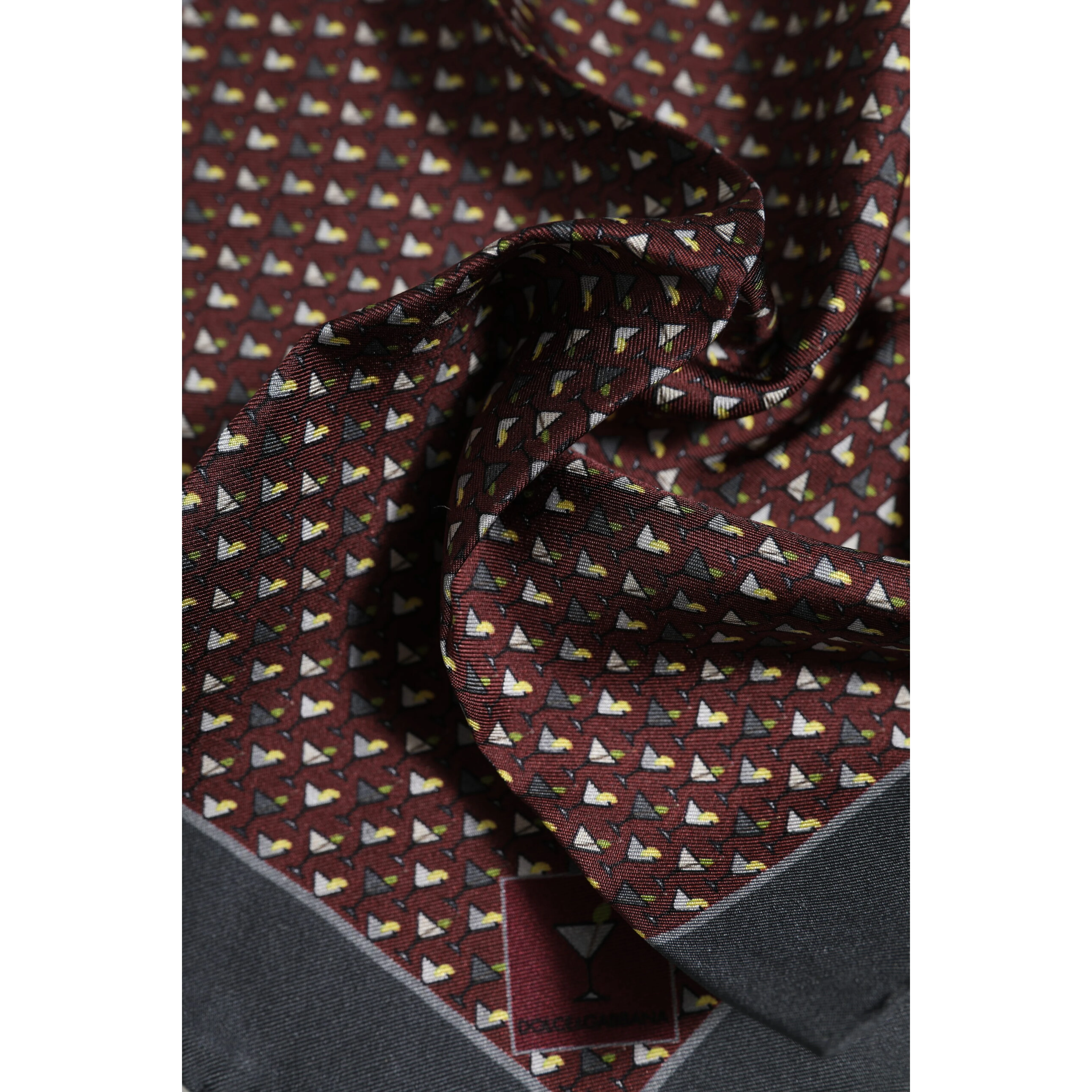 Maroon Cocktail Silk Square Foulard Scarf