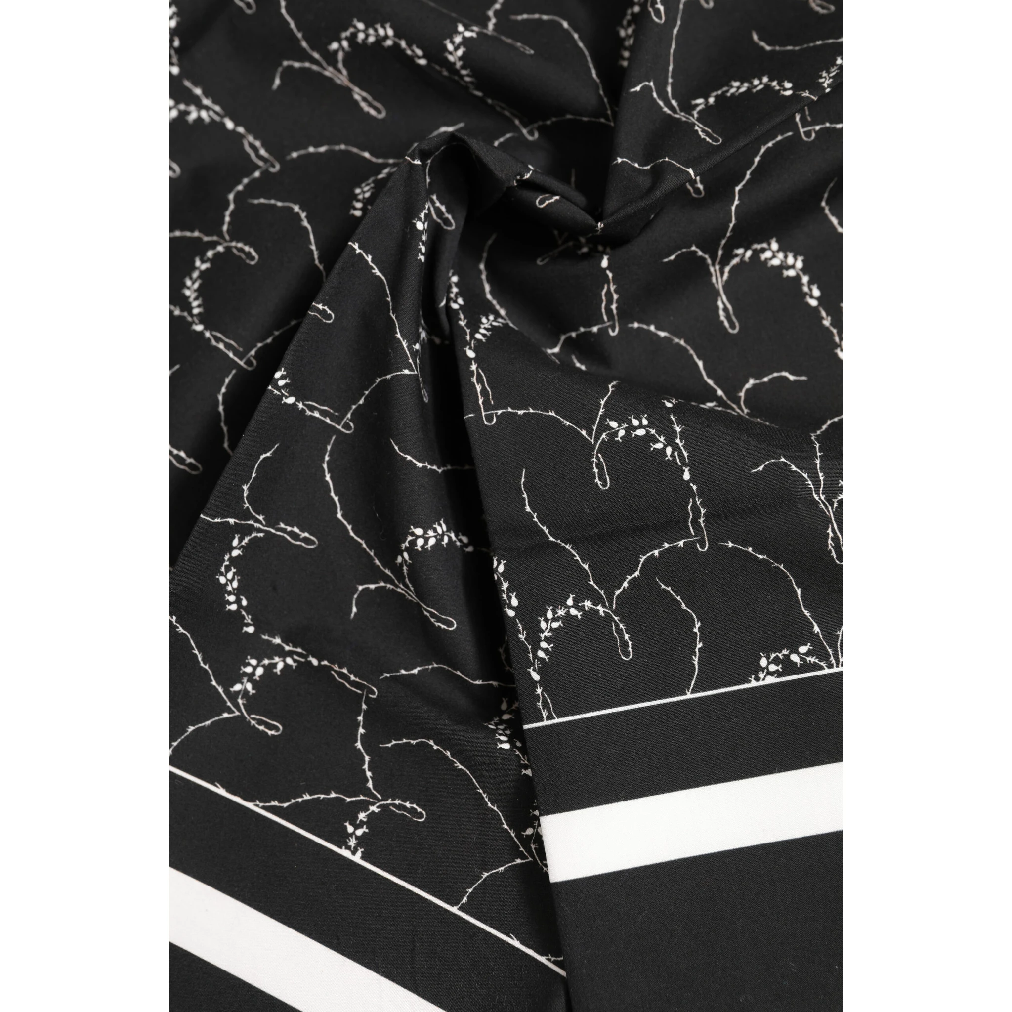 Black White Printed Square Men Foulard Scarf
