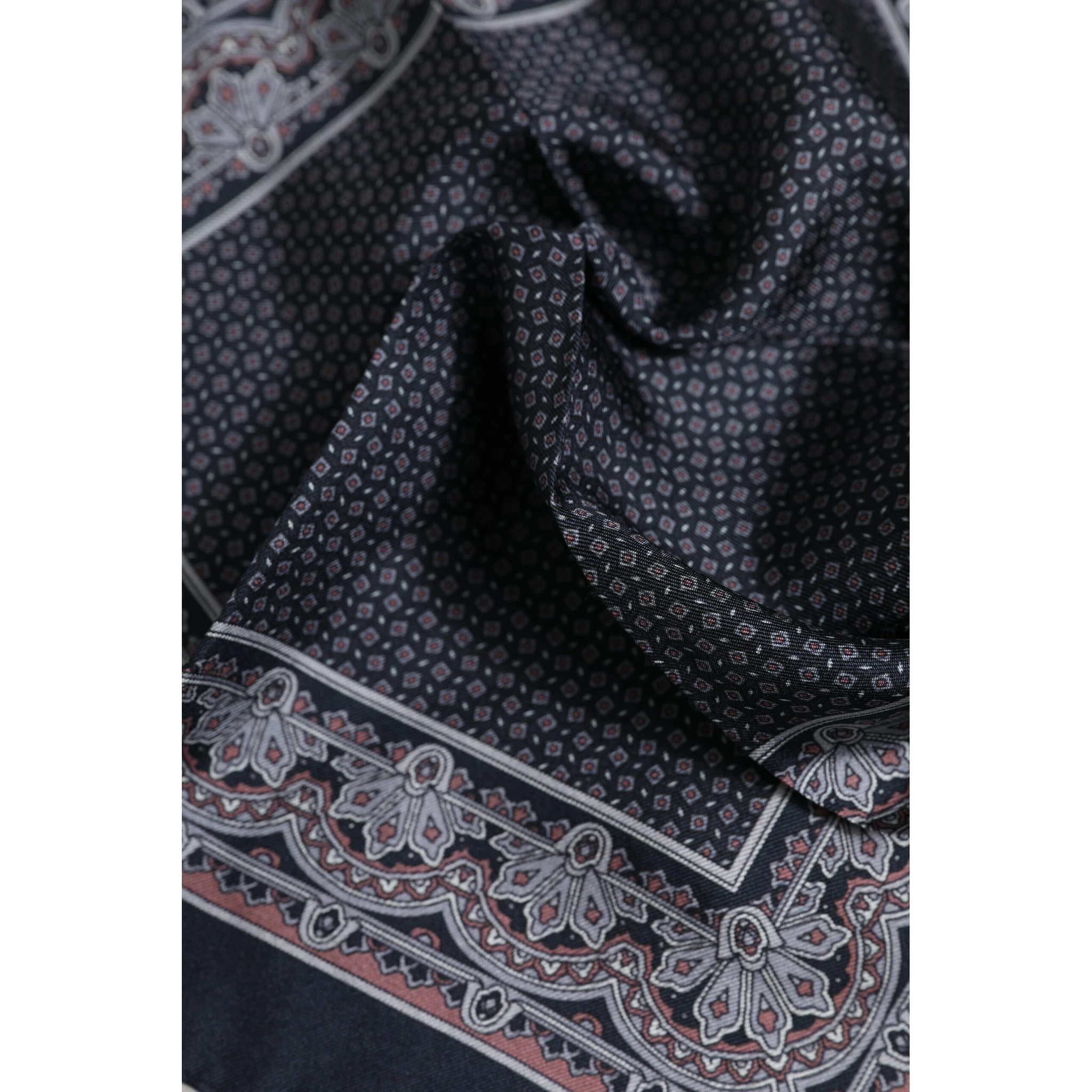 Multicolor Fantasy Silk Square Foulard Scarf