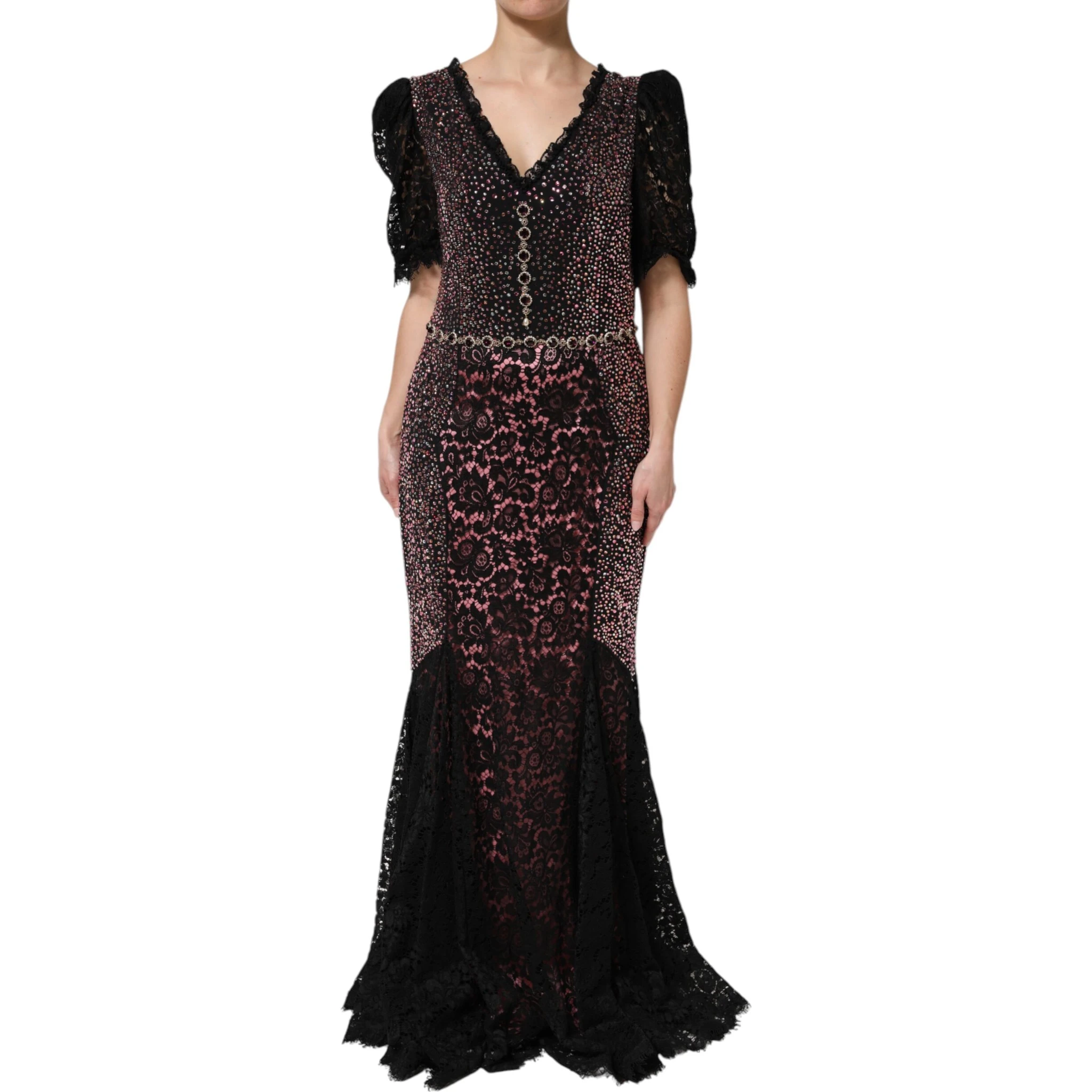 Multicolor Embellished Mermaid Gown Dress