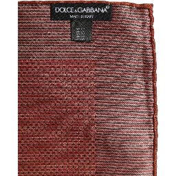 Orange Silk Square Men Foulard Scarf