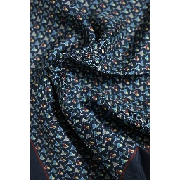 Blue Cocktail Silk Square Foulard Scarf