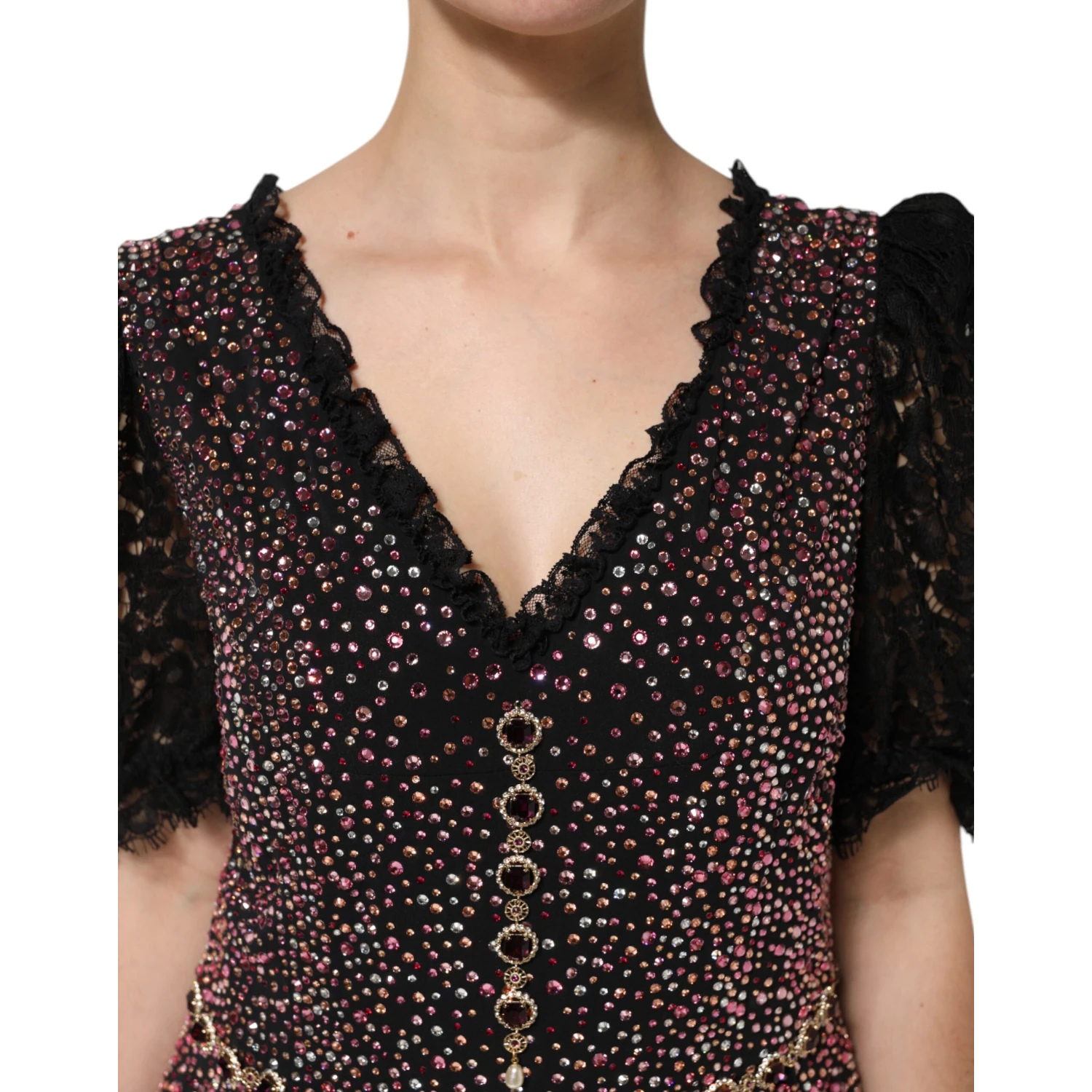 Multicolor Embellished Mermaid Gown Dress