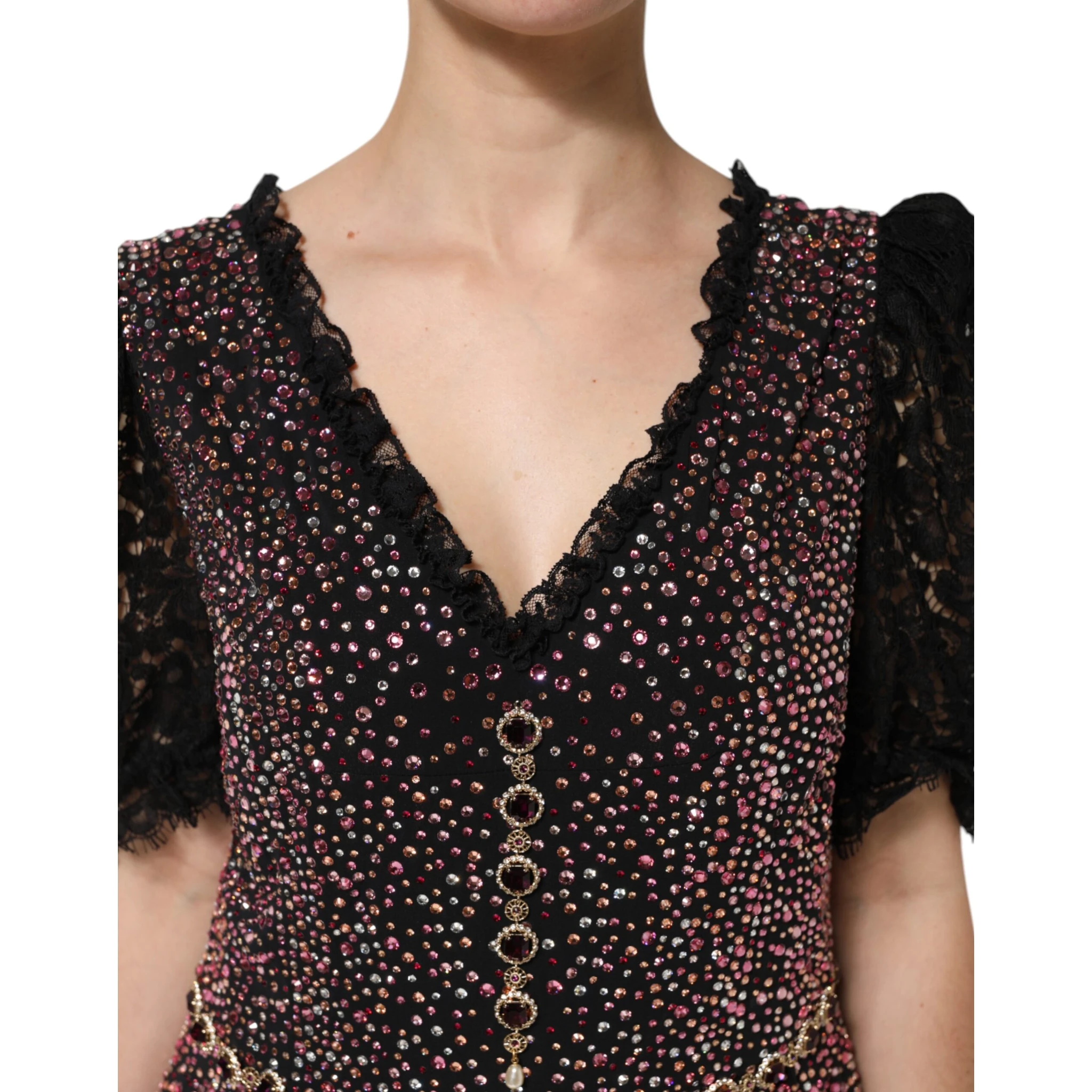 Multicolor Embellished Mermaid Gown Dress