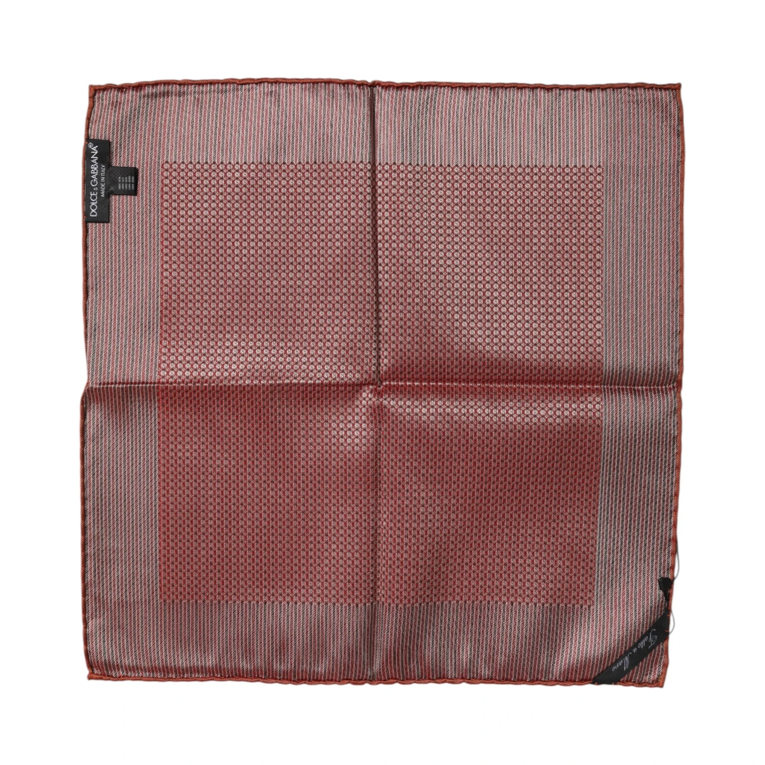 Orange Silk Square Men Foulard Scarf