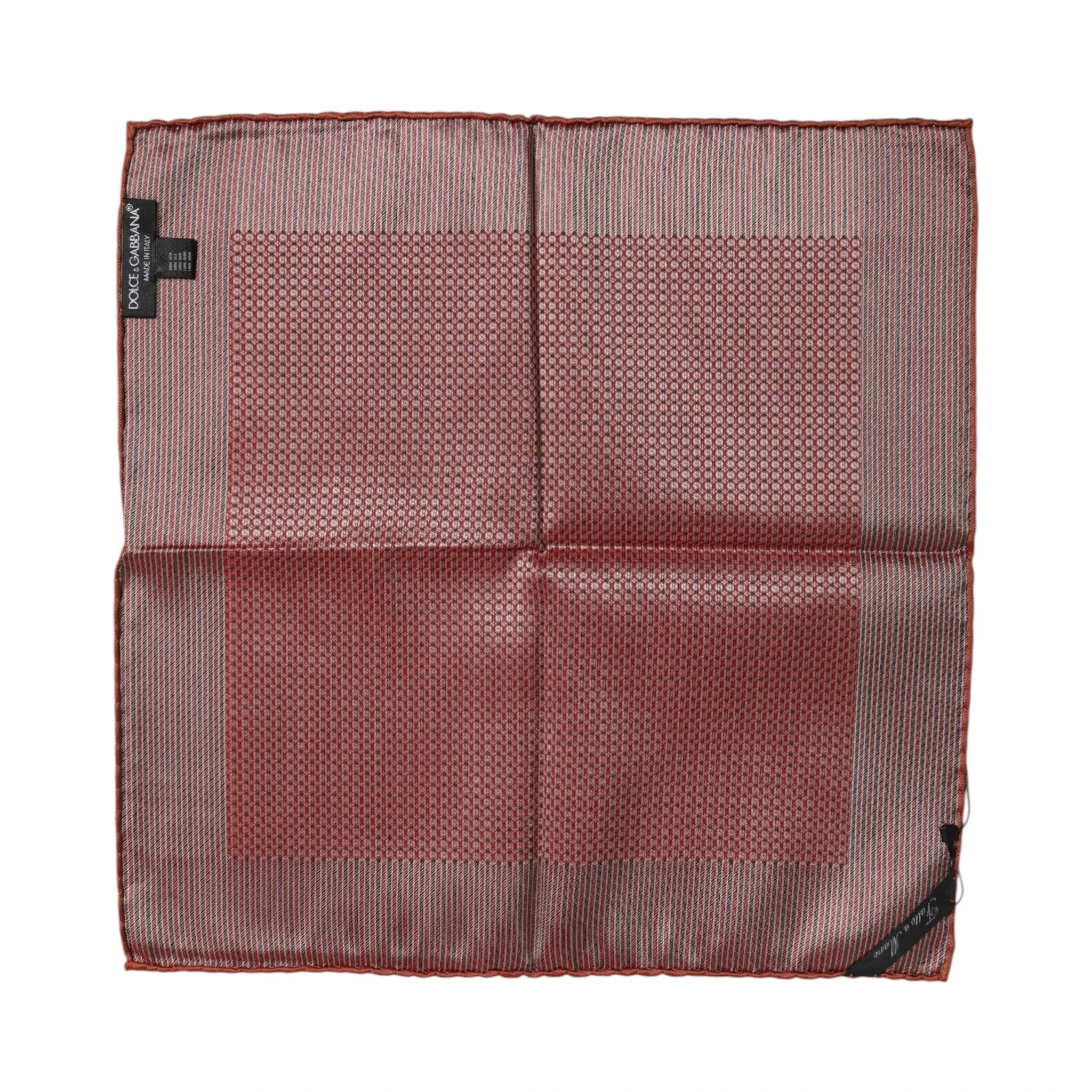 Orange Silk Square Men Foulard Scarf