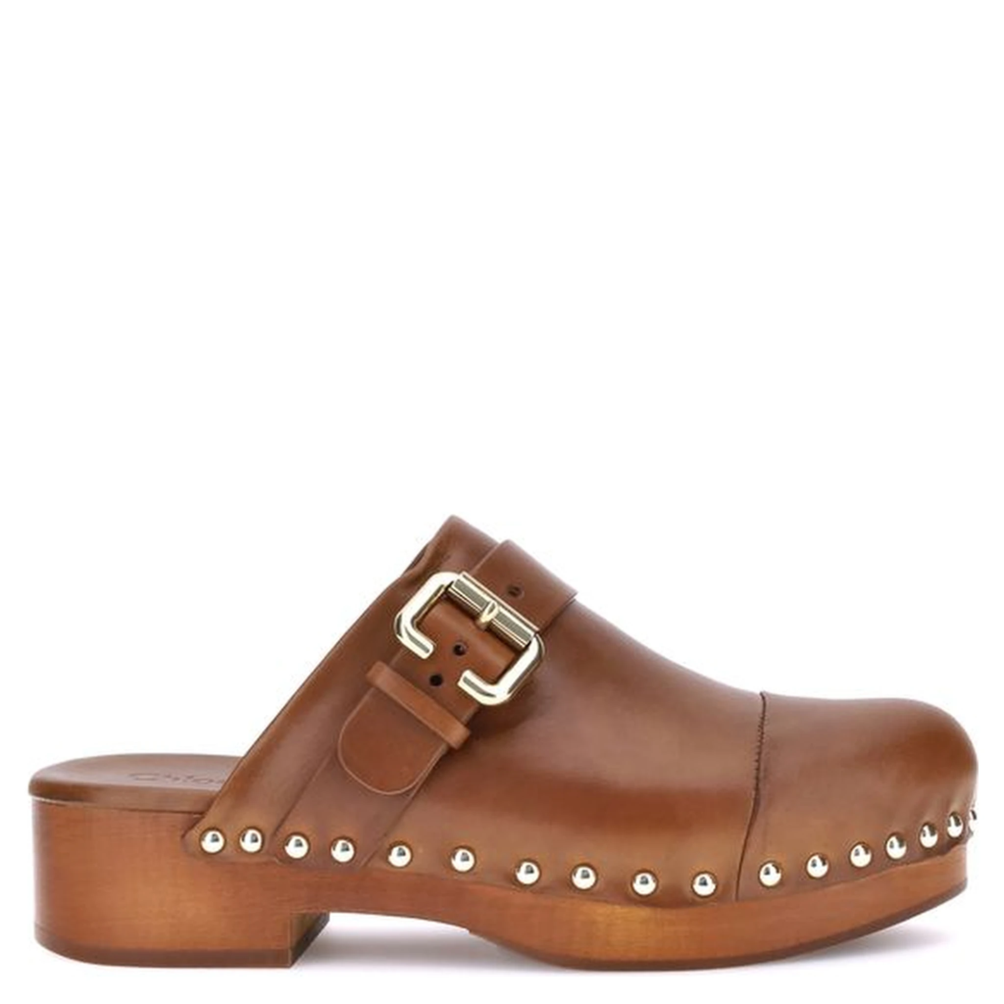 Brown Calf Leather Bos Taurus Clogs