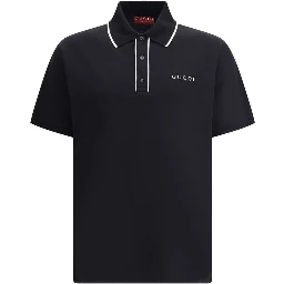 Black Cotton Polo Shirt