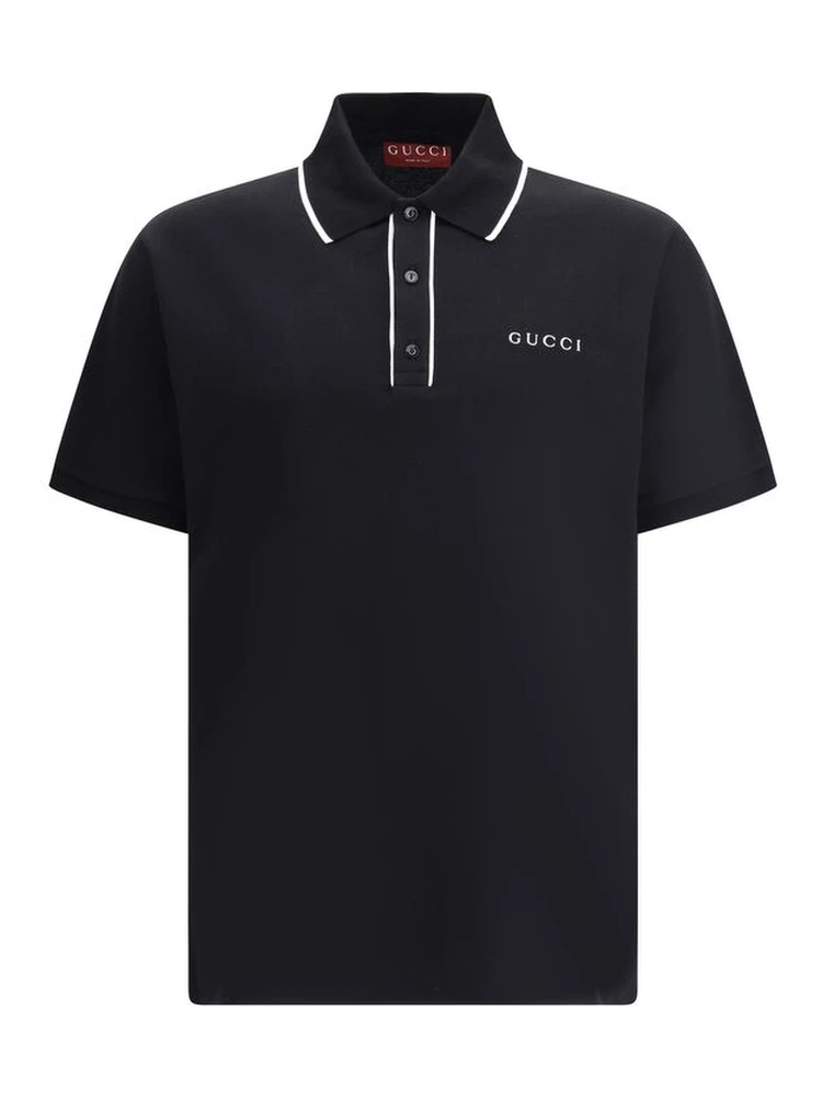 Black Cotton Polo Shirt