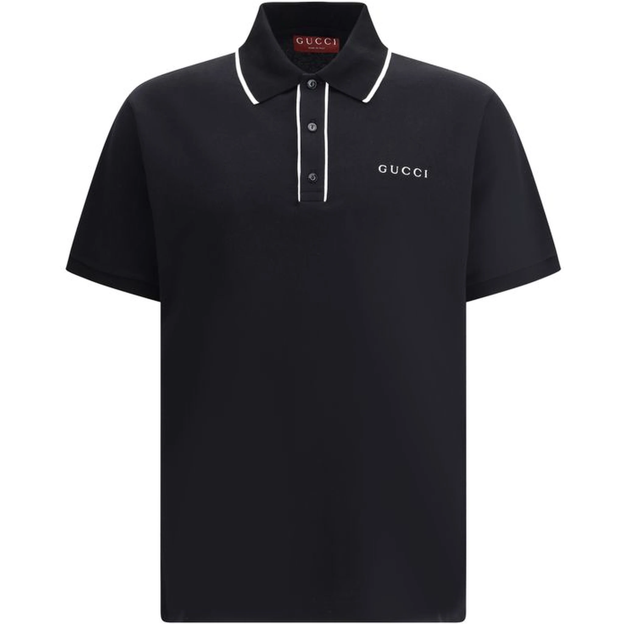 Black Cotton Polo Shirt