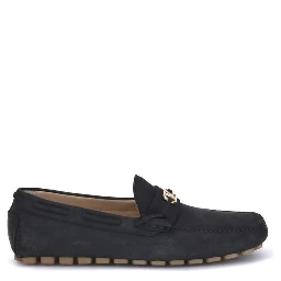 Black Rubber Slip-On Loafers
