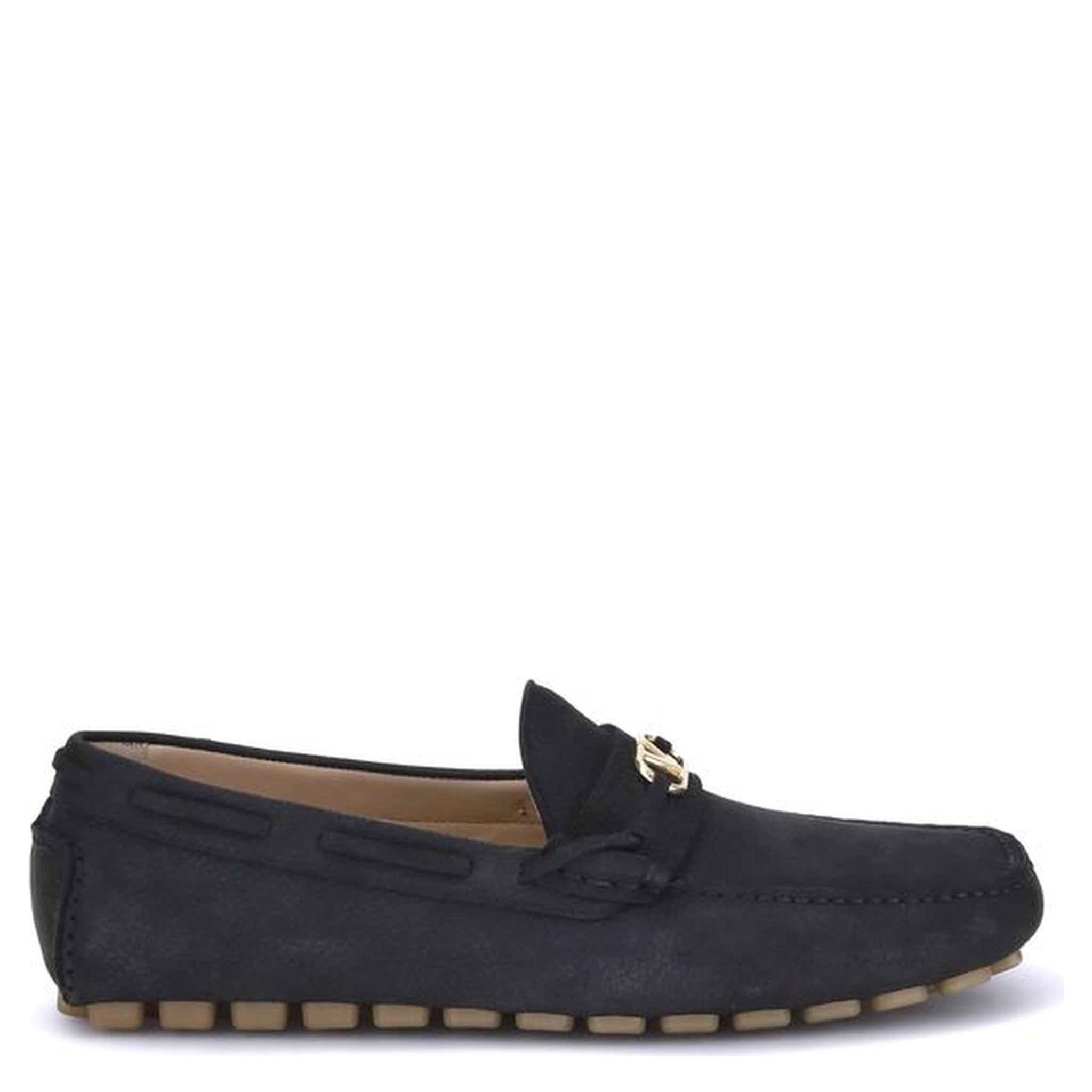 Black Rubber Slip-On Loafers