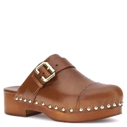 Brown Calf Leather Bos Taurus Clogs
