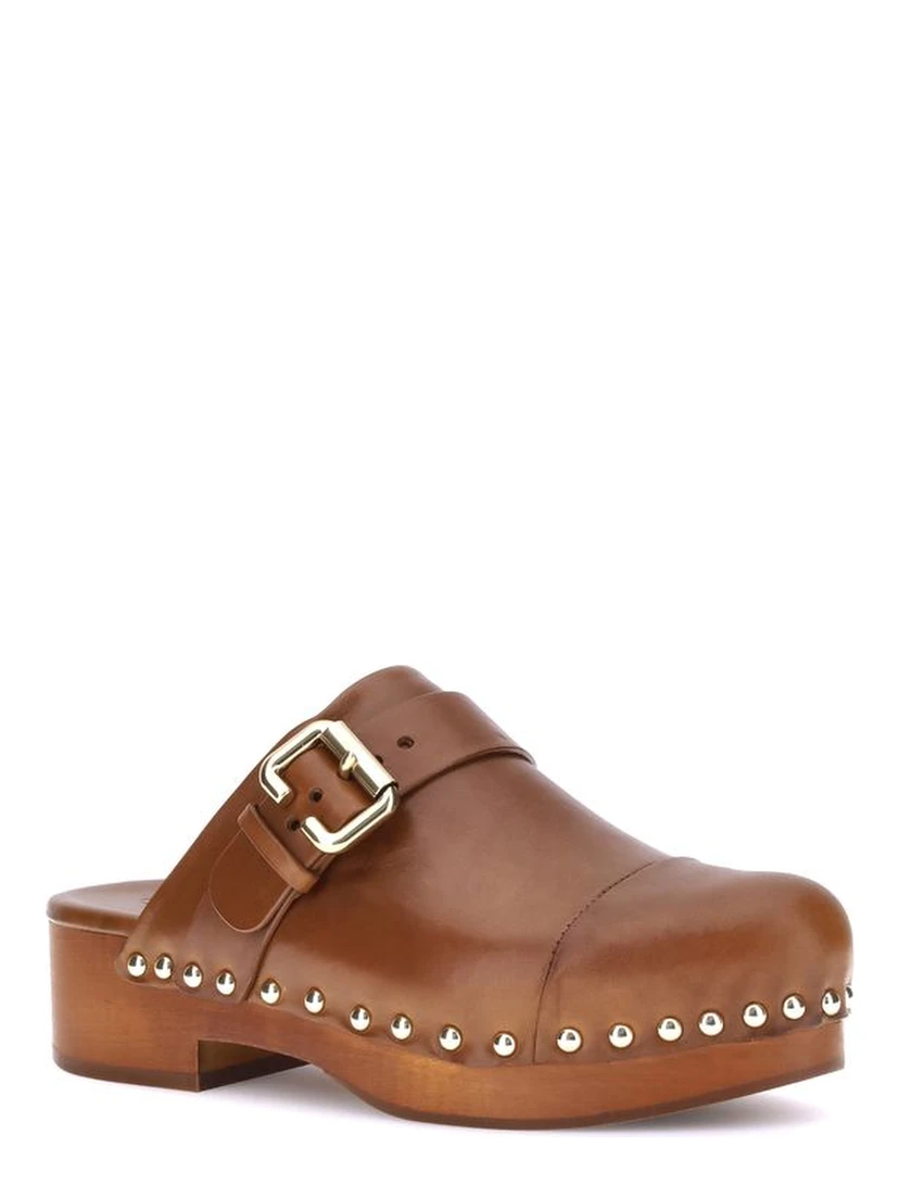 Brown Calf Leather Bos Taurus Clogs