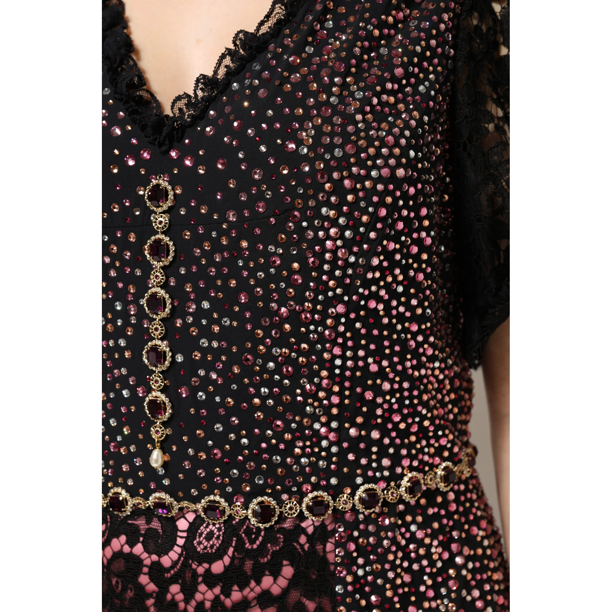 Multicolor Embellished Mermaid Gown Dress