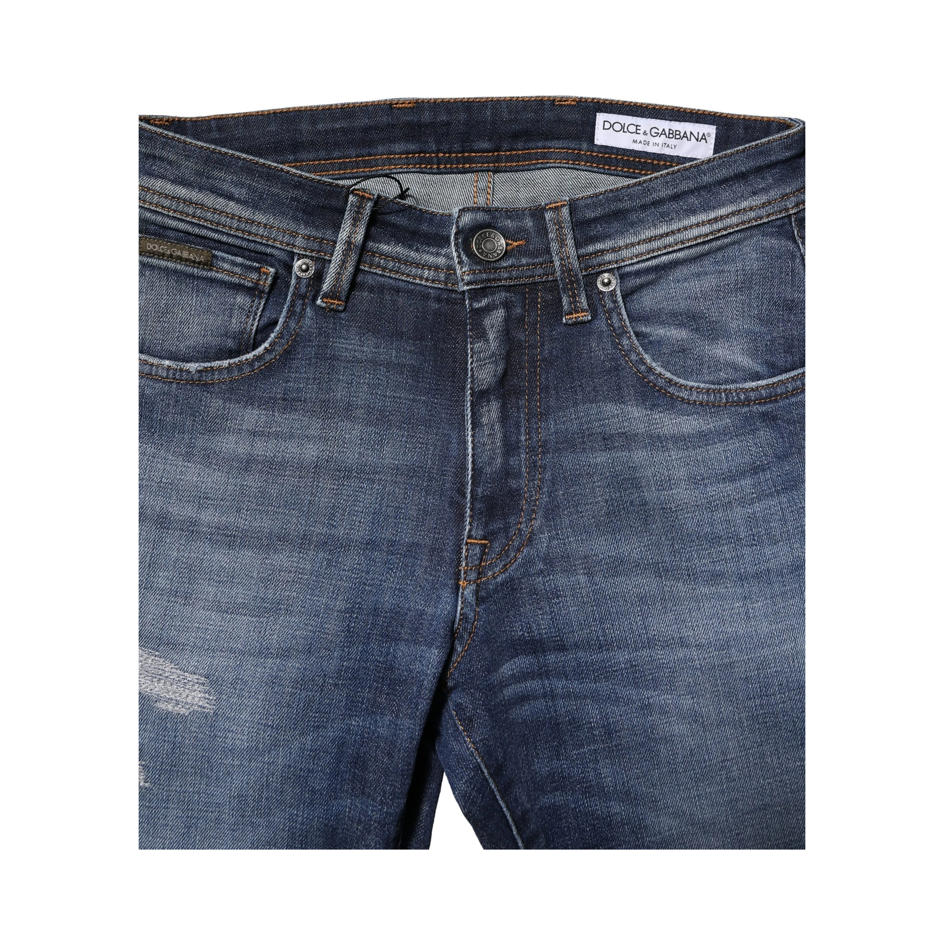Blue Washed Cotton Slim Fit Men Denim Jeans