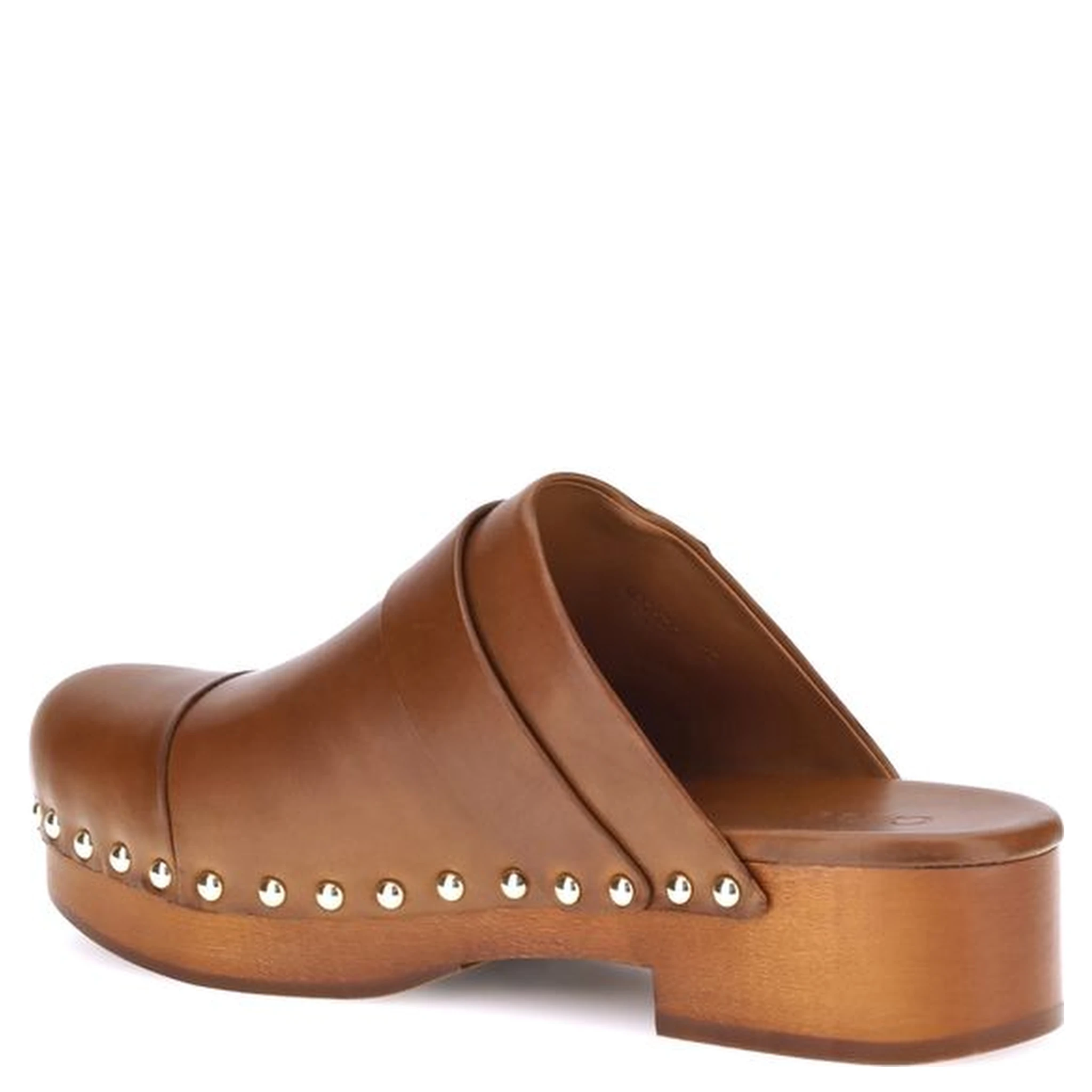 Brown Calf Leather Bos Taurus Clogs