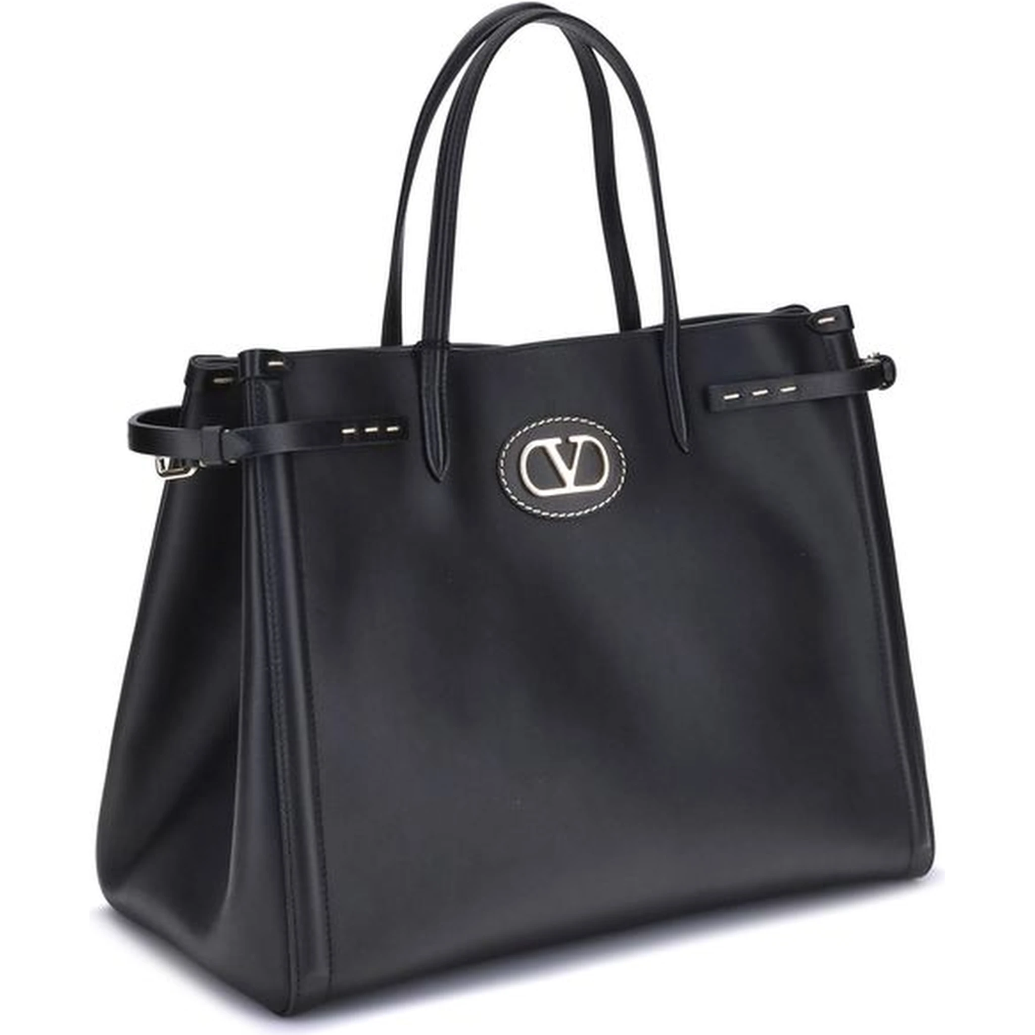 حقيبة كتف بوس توروس من جلد العجل الأسود