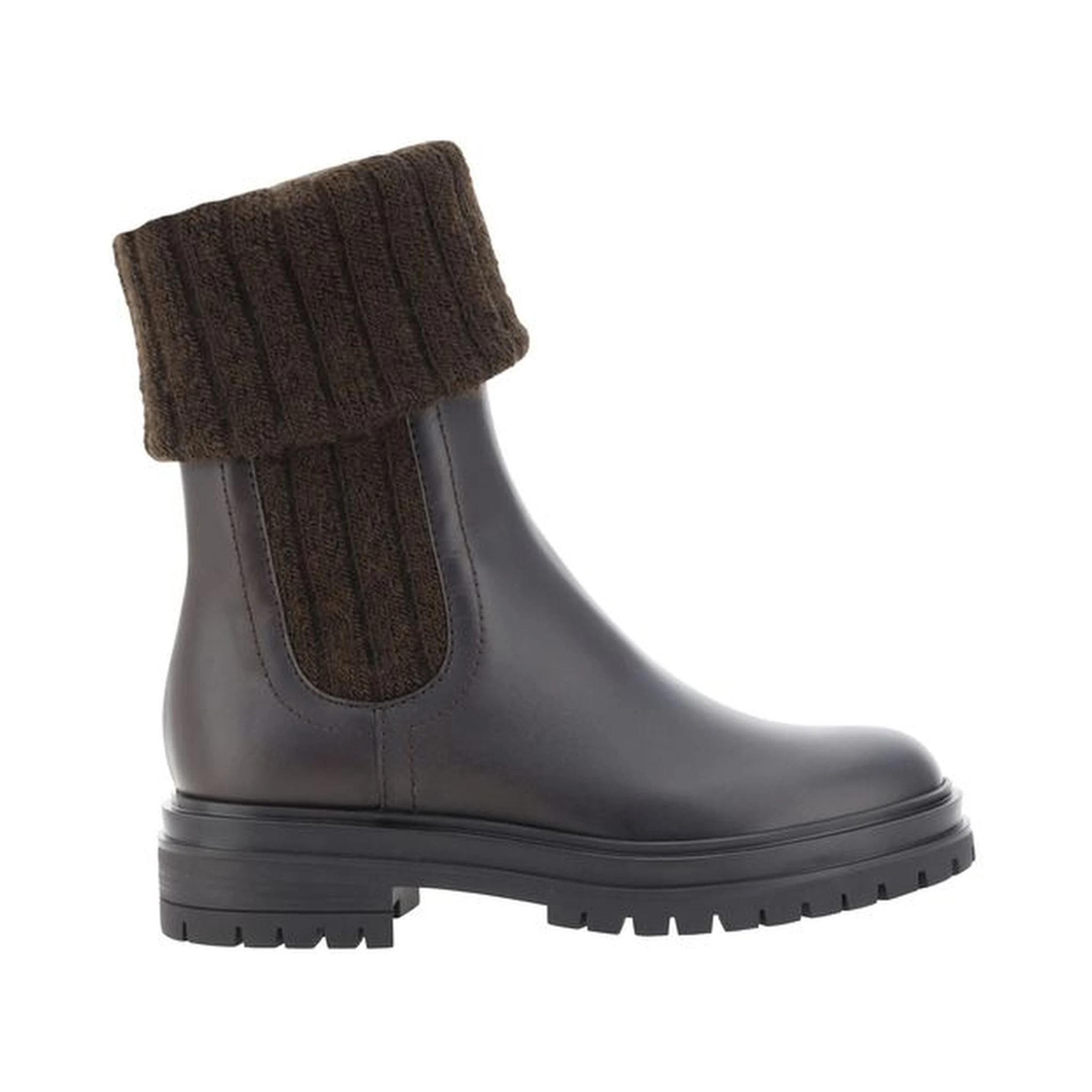 Black Calf Leather Bos Taurus Ankle Boots