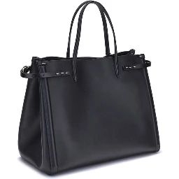 حقيبة كتف بوس توروس من جلد العجل الأسود