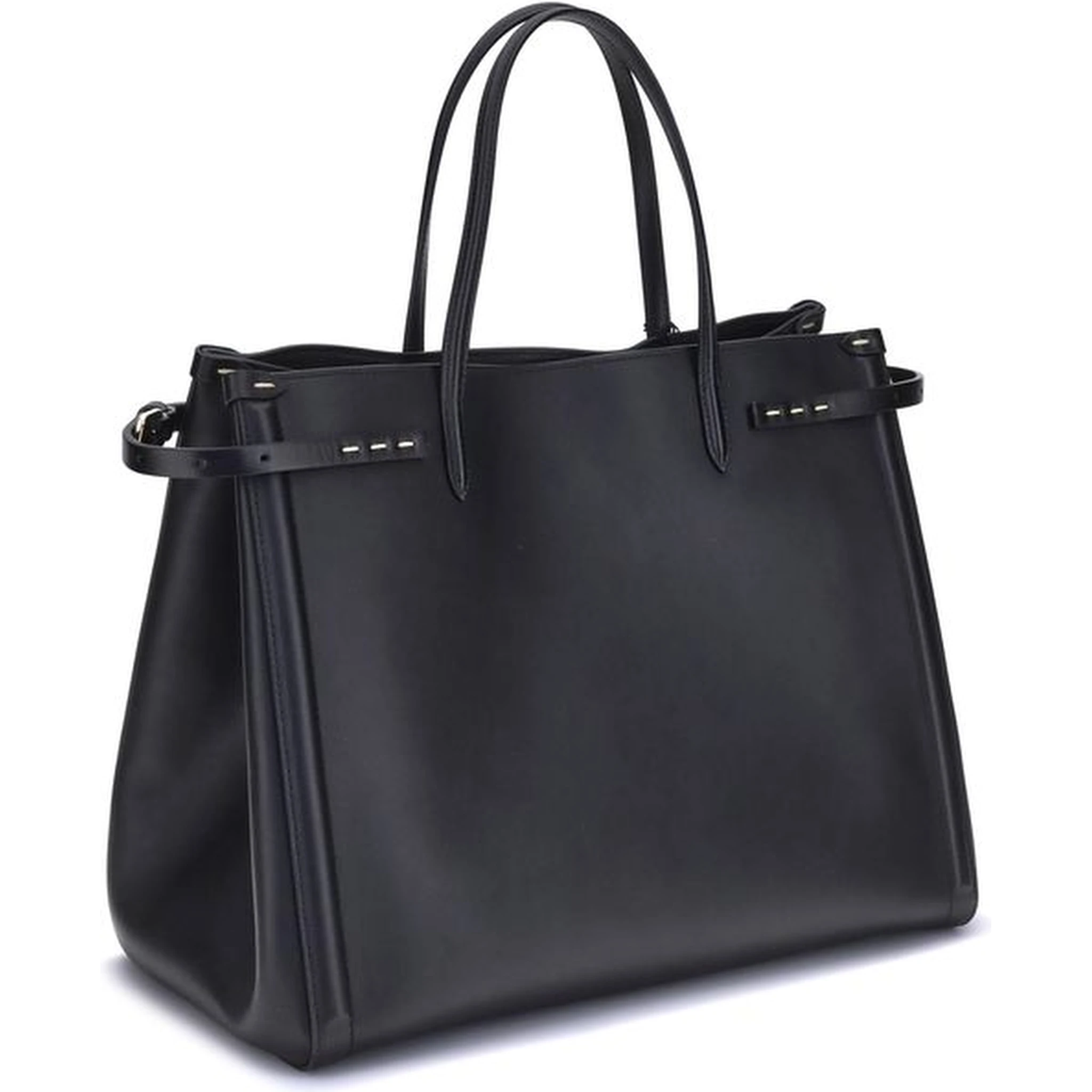 حقيبة كتف بوس توروس من جلد العجل الأسود