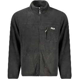 Black Polyester Men Jacket