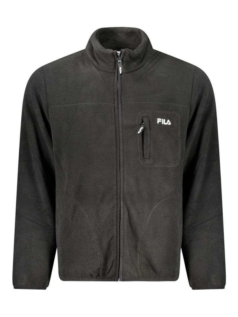 Black Polyester Men Jacket