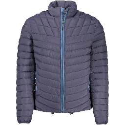 Blue Polyamide Men Jacket