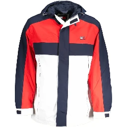 Blue Polyamide Men Jacket