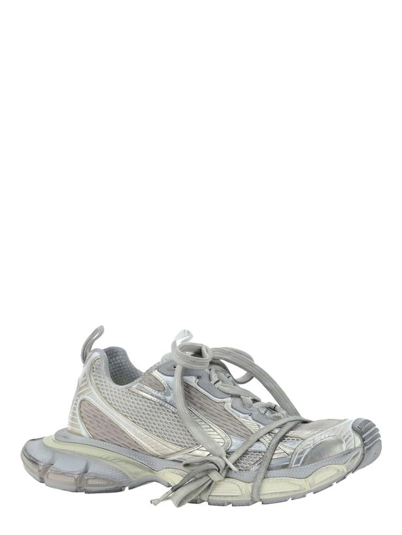 Gray Polyester Athletic Sneakers